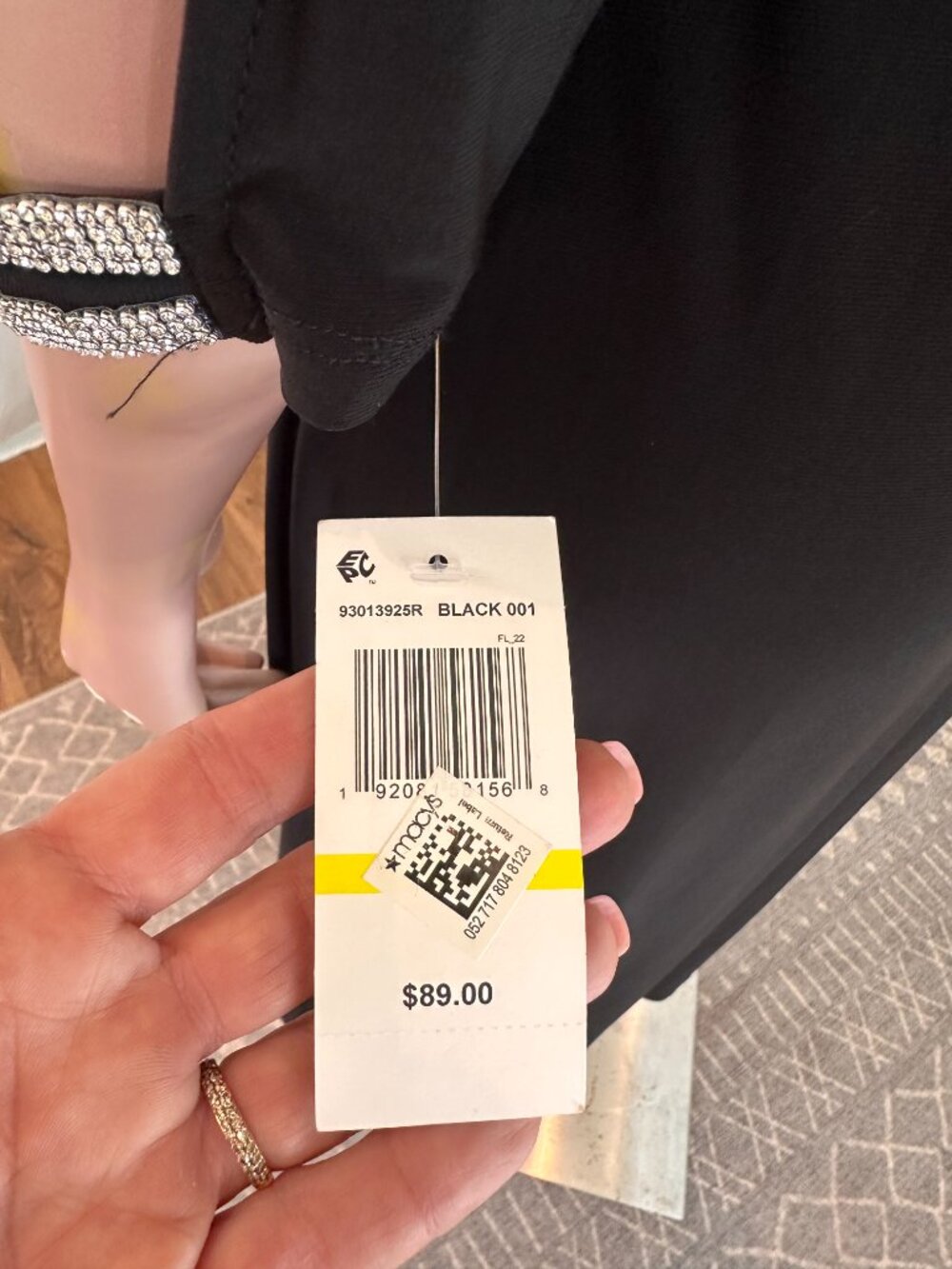 MSK | NWT | Black Rhinestone Cold Shoulder Midi Dress |Size M | A-1821 - Picture 11 of 11
